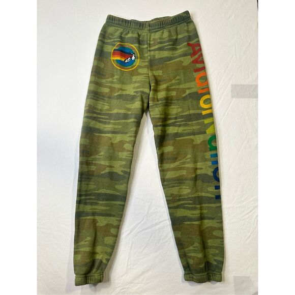 Aviator Nation Kid’s Camo AV Graphic Sweatpants  Size 14 - Picture 1 of 7